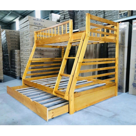 129 Oak : Giường 3 Tầng Leo Thang - 1m / 1m4
